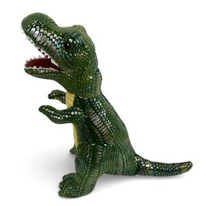 Large 14” Green T-Rex Dinosaur Plush Stuffed Animal Like New Condition